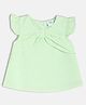 MINI KLUB Cotton Woven Frill Sleeves Swiss Dot Embroidered Top - Green