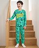 Kookie Kids Marvel Single Jersey Knit Full Sleeves Co-ords Night Suit with Avengers Graphics - Teal Blue