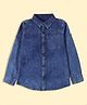 Kiddopanti Denim Woven Full Sleeves Mild Washed Shirt - Medium Blue