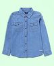 Kiddopanti Denim Woven Full Sleeves Mild Washed Shirt - Light Blue