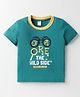 Tango Single Jersey Knit Half Sleeves T-Shirt With Explore Wild Side Text Print - Teal Blue