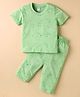 Tango Single Jersey Knit Half Sleeves Co-ords Night Suit with Bear Print - Light Green