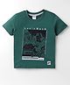 Tango Single Jersey Knit Half Sleeves T-Shirt with Musical Theme Print - Green