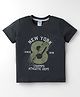 Tango Single Jersey Knit Half Sleeves T-Shirt with Text Print - Charcoal Grey