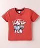 Tango Single Jersey Knit Half Sleeves T-Shirt With Loads of Fun Text Print - Red