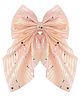 Aye Candy Bow Applique & Mirror Work Detailed Hair Alligator Clip - Peach