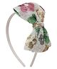 Aye Candy Sequins Embellished Floral Designed Hair Band - White Pink & Green