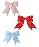 Aye Candy Set Of 3 Polka Dots Designed Alligator Clips - Pink Red & Blue