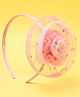 Aye Candy Floral Applique Detailed & Polka Dots Foil Designed Hair Band - Pink & Peach