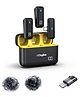 Digitek  2 in 1 Wireless Microphone DWM-105 with ANC Mode 50m Wireless Range 6 Hour Working Time Plug & Play Auto Pairing Compatible with Android & iOS for Broadcasting & Audio Recording - Black