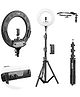 Digitek Ring Light 18 Inches DRL 18 H C with 158 cm Stand AC DC Power Color Temperature Control Lighting Intensity Control & USB Powered - Black