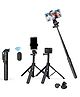 Digitek Tripod DTR 525 SS 160 cm Long Tripod Selfie Stick with Wireless Remote Aluminum Rod 3 Legs Base 360 Degree Head GoPro Adapter & 7 Section Adjustment - Black