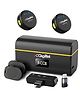 Digitek 2-in-1 Wireless Microphone DWM-115 with 2.4GHz Magnetic Clip Noise Reduction Lavalier Mic 40m Range 6Hr Battery & 360 Degree Sound Capture - Black