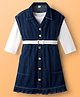 Hola Bonita Cotton Woven Full Sleeves Denim Shirt Dress With Inner Tee & Belt - Blue