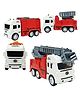 ToyBharat 4Pcs Set Fire Truck Playset Friction Powered Toy Set|Pack of 4- Multicolor