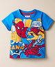 Babyhug Marvel Single Jersey Knit Half Sleeves T-Shirt With Spider-Man Graphics - Blue