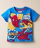 Babyhug Marvel Single Jersey Knit Half Sleeves T-Shirt With Spider-Man Graphics - Blue