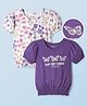 Honeyhap 100% Premium Cotton Knit Bio Finish Puffed Sleeves Tops with Butterfly & Floral Print Pack of 2 Tops  with Bio Finish - Bright White & Chive Blossom