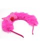 Milyra Fur & Bow Applique Detailed Polka Dots Designed Hair Band - Pink