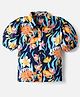 Pine Kids Woven Puffed Sleeves Top With Floral Print - Navy Blue