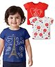 Doodle Poodle 100% Cotton Knit Half Sleeves Print T-Shirts With Hot Air Balloon Print Pack of 3 - Red White & Navy Blue