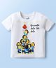 Doodle Poodle 100% Cotton Knit Half Sleeves T-Shirt with Govinda Print - White