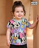 Babyhug Disney Single Jersey Knit Half Sleeves T-Shirt with Minnie & Friends Graphic - Multicolor