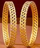NVR Women Set of 2 Gold Plated Handmade Bangles - Gold (2.4)