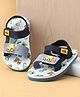 Babyoye Sandals With Vehicle Applique & Velcro Closure - Blue