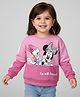 Babyhug Disney Terry Knit Full Sleeves Cut & Sew Sweatshirt With Minnie Mouse Graphics & Sequins Detailing - Pink
