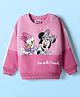 Babyhug Disney Terry Knit Full Sleeves Cut & Sew Sweatshirt With Minnie Mouse Graphics & Sequins Detailing - Pink