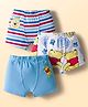 Babyhug Disney Single Jersey Knit Trunks with Winnie the Pooh Graphics Pack of 3 - White & Light Blue