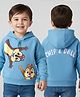 Babyhug Disney Terry Knit Full Raglan Sleeves Hooded Sweatshirt With Chip N Dale Graphics - Light Blue