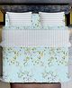 BhaiJi Bedsheets 220 TC Glace Cotton Bed Sheet XXXL King Size 10 Feet Bedsheet 107x120 Inch Without Joints With 2 Pillow covers - Sky Floral Blossam