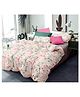 BhaiJi Bedsheets 220 TC Glace Cotton Bed Sheet XXXL King Size 10 Feet Bedsheet 107x120 Inch Without Joints With 2 Pillow covers - Grey Botanical
