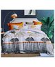 BhaiJi Bedsheets 220 TC Glace Cotton Bed Sheet XXXL King Size 10 Feet Bedsheet 107x120 Inch Without Joints With 2 Pillow covers - yellow abstract
