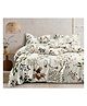 BhaiJi Bedsheets 220 TC Glace Cotton Bed Sheet XXXL King Size 10 Feet Bedsheet 107x120 Inch Without Joints With 2 Pillow covers - White Musturd