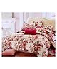BhaiJi Bedsheets 220 TC Glace Cotton Bed Sheet XXXL King Size 10 Feet Bedsheet 107x120 Inch Without Joints With 2 Pillow covers - Creame Floral