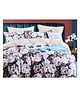 BhaiJi Bedsheets 220 TC Glace Cotton Bed Sheet XXXL King Size 10 Feet Bedsheet 107x120 Inch Without Joints With 2 Pillow covers - Dark Brown Floral