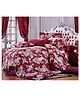 BhaiJi Bedsheets 220 TC Glace Cotton Bed Sheet XXXL King Size 10 Feet Bedsheet 107x120 Inch Without Joints With 2 Pillow covers - Dark Maroon Floral