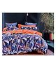 BhaiJi Bedsheets 220 TC Glace Cotton Bed Sheet XXXL King Size 10 Feet Bedsheet 107x120 Inch Without Joints With 2 Pillow covers - Blue Spring