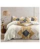BhaiJi Bedsheets 220 TC Glace Cotton Bed Sheet XXXL King Size 10 Feet Bedsheet 107x120 Inch Without Joints With 2 Pillow covers - White Brown abstract