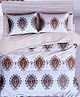 BhaiJi Bedsheets 220 TC Glace Cotton Bed Sheet XXXL King Size 10 Feet Bedsheet 107x120 Inch Without Joints With 2 Pillow covers - Classic White Paisley