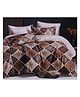 BhaiJi Bedsheets 220 TC Glace Cotton Bed Sheet XXXL King Size 10 Feet Bedsheet 107x120 Inch Without Joints With 2 Pillow covers - Brown Rangoli