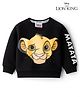 Babyhug Disney Terry Knit Oversize Drop Shoulder Full Sleeves Sweatshirt with Front and Back Lion King Graphics -Black