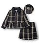 Mark & Mia Woven Full sleeves Party Top & Skirt with Checks & Pockets -Black