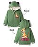Babyhug Disney Terry Knit  Full Sleeves Hooded Sweatjacket with Lion King Graphics & 3D Ear Applique - Green