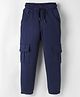 Olio Kids Cotton Knit Full Length Lounge Pant With Cargo Pockets- Navy Blue