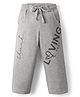 Olio Kids Cotton Knit Full Length Lounge Pant With Text Print - Grey