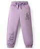 Olio Kids Cotton Knit Full Length Lounge Pant With Text Print - Purple